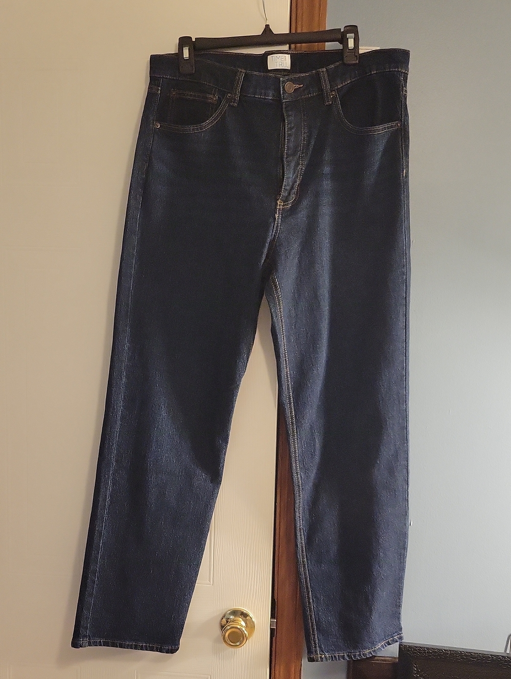 🆕️ Time and Tru Women's Dark Blue Straight-Leg Jeans Size 12